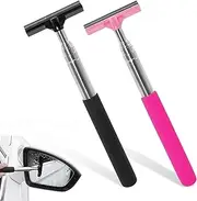 2 Pcs Wing Mirror Squeegee, Retractable Car Mirror Wiper, Wing Mirror Wiper, Car Window Squeegee Car Mirror Wiper, for Car Windows Windshields Shower Doors Bathroom Mirrors