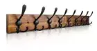 Coat Rack Racks Wall Mount 31.5'' Hanger Burnt Brown Hooks For Rustic Towel
