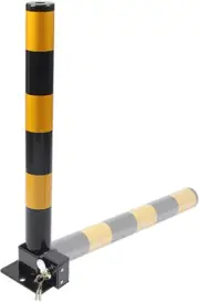 Round Parking Lock Barrier 64Cm Tall, Folding Bollard Locking Pole with 3 Key...