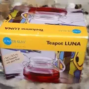 Vintage Verran Clear Glass Teapot Infuser Lid Jenaer Glas Schott German New!