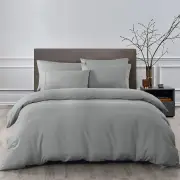 Royal Comfort 2000TC 6 Piece Bamboo Sheet & Quilt Cover Set Cooling Breathable - Double - Grey