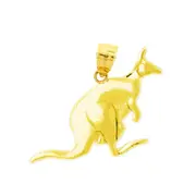 14K Gold Pregnant Kangaroo Pendant