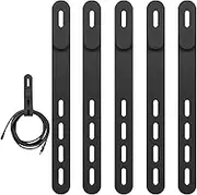 Xinthail 15 Pcs Silicone Cable Ties - Elastic Cord Organizer Strap with Wire Clips & Labels for Neat Cable Management