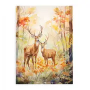 Two Deer Modern Art Canvas Print