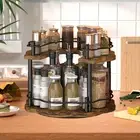Turntable Tray Rotating 2 Layer Lazy Susan Organizer for Table Bathroom