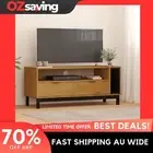 TV cabinet oak color solid pine wood storage 110x40x50 cm stylish 7820