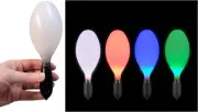 LED Light-Up Color Changing Maracas (7") Plastic. 6 Patterns. 6 Pack
