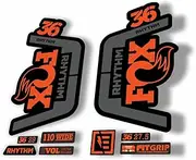 Fork Replacement Decal Sticker Compatibale for Fox 36 Rhythm 2019 Series Orange Gray (Matte)