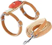 GREENADSCAPE 1 Set Pet Harness Cat Leash Kit Cat Walking Harness Pet Vest Leash Small Animals Walking Rope Orange Polyester