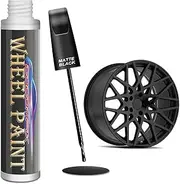 Matte Black Rim Touch Up Paint, Wheel Scratch Repair Paint Pen, Quickly Fix Rim Scratches & Curb Rashes, Universal Color Satin Matte Black Wheel Paint