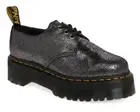 Dr. Martens 1461 Quad Womens Metallic Leather Faux Fur Platform Shoes Black US 7