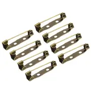 100Pcs Safety Bar Pins 25mm Brooch Clasp Pin Backs for ID Badges, Bronze Tone