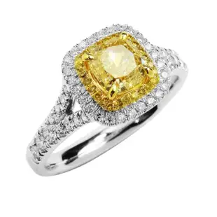 【BRILLMOND】黃彩鑽 GIA FANCY YELLOW 1克拉典藏極致鑽戒(FANCY YELLOW/VS2 PT950)