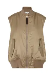 JW Anderson Sleeveless Satin Bomber Jacket - Beige - L (UK14 / L) L (UK14 / L)