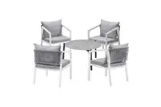 Livsip 5PCS Outdoor Patio Setting Furniture Lounge Set Grey 70cm Coffee Table