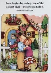 Mary Engelbreit Handmade Magnet-Love Begins By Taking Care Of The Closest Ones