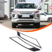 For Mitsubishi L200 Triton 2019-22 Front headlight frame ABS Matte Black 2PCS