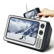 Retro TV Amplifier Phone Screen Magnifier, Gifts for Dad Mom 3D HD Mobile Phone Screen Magnifying Enlarger for Movies Videos, Grey