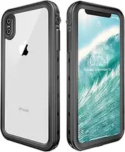 IMEIKONST iPhone XS Max IP68 Waterproof Case, Heavy Duty Front and Back Cover Full Body 360° Protective Shockproof Underwater Dustproof Armor Phone Case for iPhone XS Max 6.5". Black FS