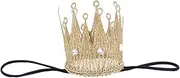 TOYANDONA 1pc Children's Tiara Headband Birthday Tiaras Headband Headwear Elastic Headbands Silver Headband Hair Accessories Girl Turban Tiara Golden Fabric