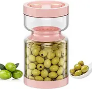 Glass Pickle Jar,Pickle and Olive Hourglass Jar with Strainer Flip for Pickle Juice Separator from Wet and Dry,Airtight Glass Jars