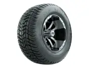 Set of 4 GTW 10" Storm Trooper Machined/Black Golf Cart Wheels on 18" Tires