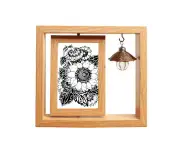 Sunflower Black White Flower Wooden Rotating Picture Photo Frame 4x6