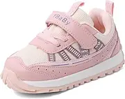[MK MATT KEELY] First Walking Shoes Baby Trainers Boys Girls Children Outdoor Trainers with Non-Slip Rubber Sole, Pink, 26 EU