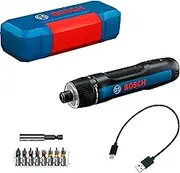 Bosch Professional Bosch GO 3 Cordless Screwdriver with 8-Piece Bit Set, Bit Holder, USB-C Cable, Mini Case