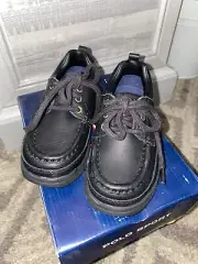 Ralph Lauren “Myron” Polo Sport Black Dress Shoes Toddler Boys Size 8 NEW Box