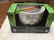 Rick and Morty Ramen Bowl with Bamboo Chopsticks 20oz New Still in Package