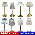 Touch Bedside Lamp Metal Base Stepless Dimmable Cordless Desk Lamp Rechargeable