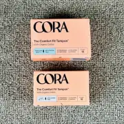 Cora Comfort Fit Organic Cotton Tampons Regular And Light Super 18 Ct Each