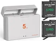 2PCS Replacement Battery Action 5 Pro&4&3 Batteries + Fast Charger Case Accessories Compatible with DJI Action 5 Pro/4/3 Camera (Fully Compatible with Original)