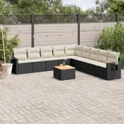 Garden Sofa Set Black Modular Design Cushions Storage Outdoor Furniture 56938