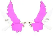[LIFKOME] New Year Xmas Party Sunglasses Unisex Rimless Wing Shades Fashion Eyeglasses Photo Booth Props Abs Material Fun Photo Pose