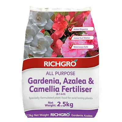 Richgro ALL PURPOSE GARDENIA,AZALEA & CAMELLIA FERTILISER AUS Brand–2.5kg Or 5kg