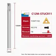 C12M-STUCR11 93° CNC Lathe Tools Tungsten Steel Turning Tool Holder For TCMT1102