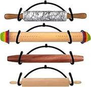 AUXPhome Small Iron Rustic Wall Mount Bottle Rack - 4 Bottle Capacity, No Rolling Pin