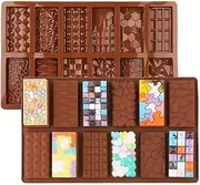 [OSYLICT] Chocolate Molds,Break Apart Chocolate Mold,Large and Thick Silicone Chocolate Moulds,Chocolate Deep Stuffed Candy Bar Mold for Chocolate Making, Wax Melts