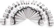 [BodyJewelryOnline] 36-Piece Ear Stretching Kit - 316L Surgical Steel Tapers and Tunnels Ear Expanders - 14Ga-00Ga