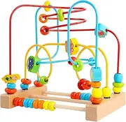 Timy First Bead Maze Roller Coaster Wooden Educational Circle Toy for Toddlers