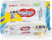 Pigeon Wipes, Flushable Wipes, Fluffy and Thick, 72 Sheets x 2 Packs x 12 Packs (1728 Sheets)