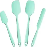 Proxima Direct 315℃ Heat Resistant Silicone Spatula 4 Piece Set Flexible BPA-Free Non-Stick Bowl Scraper Seamless Rubber Kitchen Utensils for Baking Cooking Mixing Cookware (Aqua)