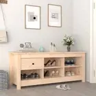 Shoe Cabinet Solid Pine Wood Shoes Storage Rack Shelf Entry Organiser Natural