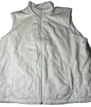 Columbia Women's Reversible Vest Cream Full Zip Fleece/Corduroy Vest Sz 3X NWT