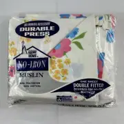 Happy Home Double Full Fitted Sheet 70s Floral Woolworth Woolco New Sealed MCM