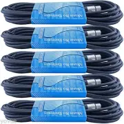 5PACK lot 3-pin XLR MICROPHONE extension Cable 20 ft foot feet PRO AUDIO CORD