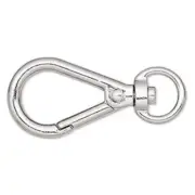 4 Silver Plated 27x17mm Auto Self Close Swivel Clip Teardrop Clasps