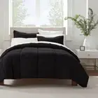 Simply Clean Solid Easy Care- Wrinkle Resistant Full/Queen Comforter Set in Blac